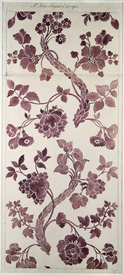 设计为丝绸锦缎，1752年 作者 安娜·玛丽亚·加思韦特